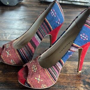 Chinese Laundry Multicolor Peep-Toe Heels